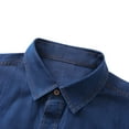 thumbnail image 4 of Cloudstyle Men's 80s Non-Iron Washed Poplin Shirt - Slim Fit Short Point Collar Button Down for Business Casual, 4 of 9