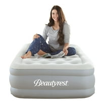 Beautyrest Sky Rise 14" Twin Size Air Mattress, Raised Inflatable Blow-up Bed for Camping, Guests, Travel - Powerful Pump and Adjustable Firmness