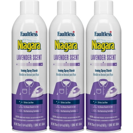 Faultless Niagara Lavender Scent Ironing Spray Starch 3 Pack