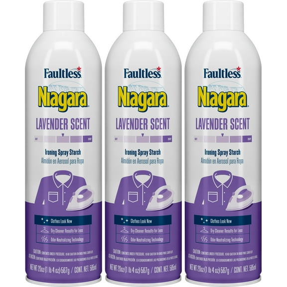 Faultless Niagara Lavender Scent Ironing Spray Starch 3 Pack