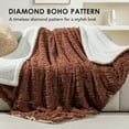 thumbnail image 2 of EVERGRACE Jacquard Boho Sherpa Fleece Throw Blanket for Couch, Super Soft Cozy Fuzzy Plush Blankets for All Seasons, Reversible Thick Warm Blanket for Bed, Sofa, Living Room, Terracotta, 50'' x 60'', 2 of 7