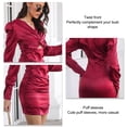 thumbnail image 4 of Vestido de manga larga, vestido de mujer con escote en V, vestido informal con escote en V, rendimiento de primera categoría, 4 of 5