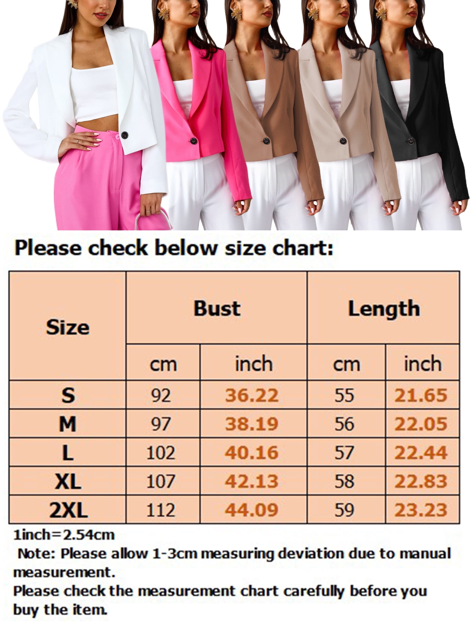 Women Casual Solid Color Blazers Ladies 