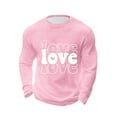 thumbnail image 2 of EchfiProm Mens Pink T shirts Waffle Shirts Long Sleeve Basic Graphic Love Valentine Tops for Adult L, 2 of 8