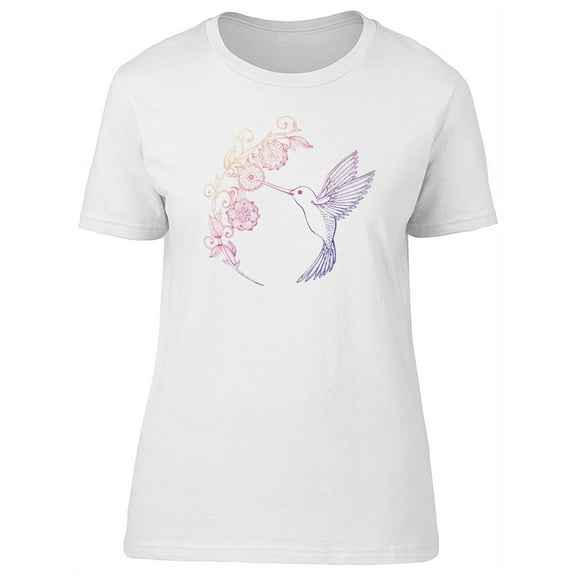 Boho Hummingbird Gradient T-Shirt Women -Image by Shutterstock, Female XX-Large