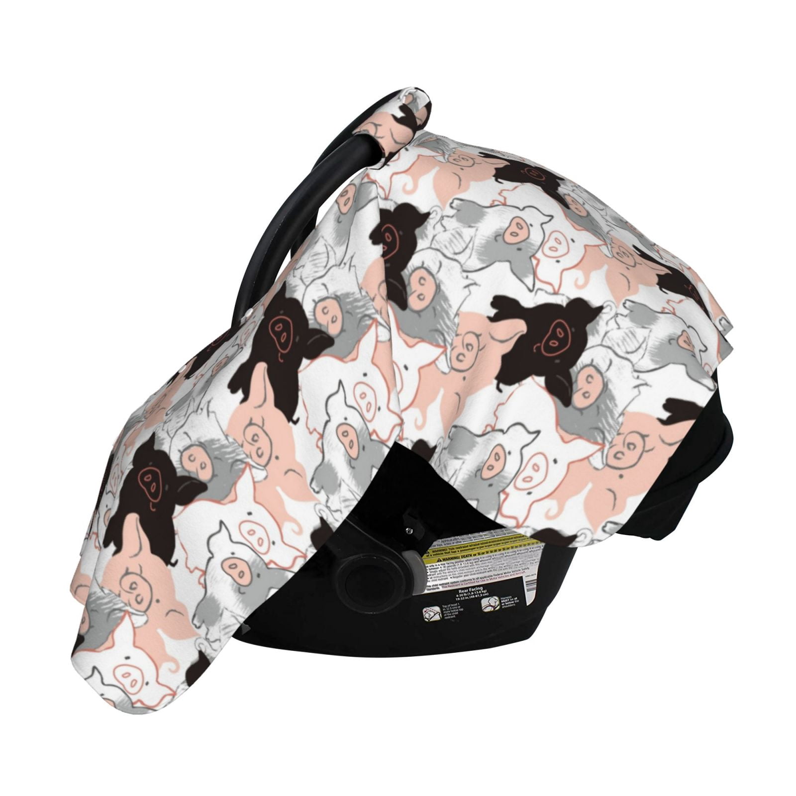 Naloa Pigs Baby Car Seat Cover, Breathable Baby Carrier Cover, Multiuse Baby Carrier Cover & Nursing Breastfeeding Cover