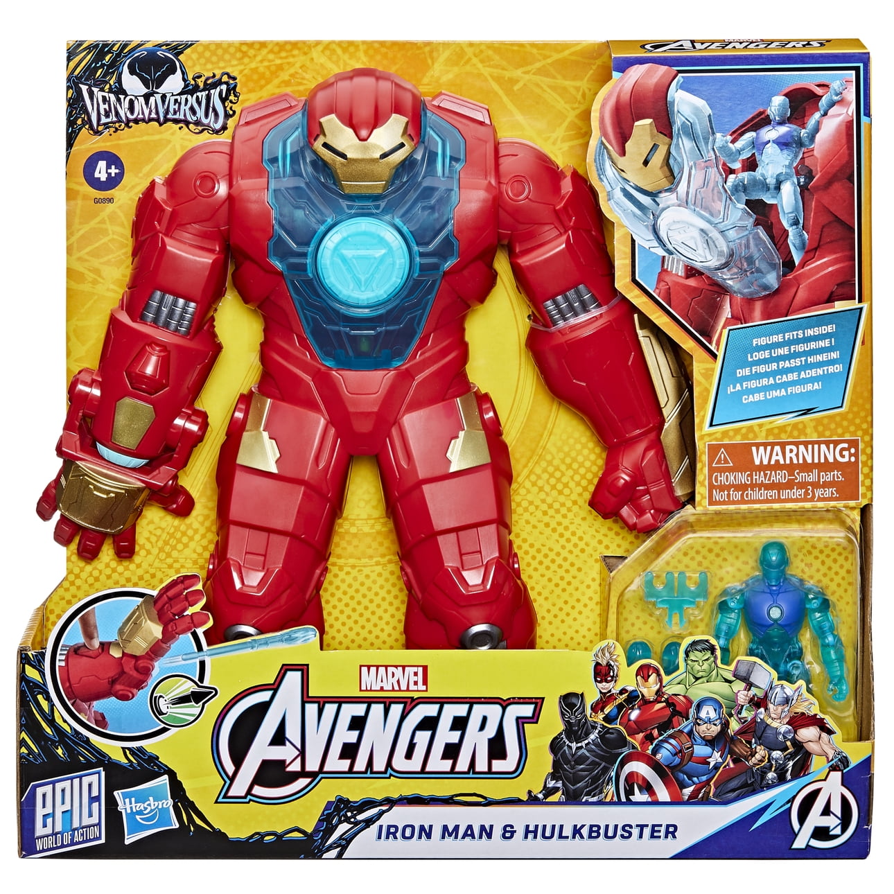 Marvel Avengers VenomVersus Epic World of Action 4” Iron Man & Hulkbuster Figure Set, 4+