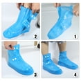 thumbnail image 5 of Unique Bargains 1 Pair Unisex Waterproof Reusable Rain Shoe Covers Ankle high top Boots Non-Slip Dark Brown Size XXXL, 5 of 6