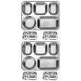 thumbnail image 4 of 6 Pcs  Stainless Steel Tray Cafeteria Divided Tray Cafeteria Plate Lunch Holder Divided Cafeteria Tray, 4 of 6