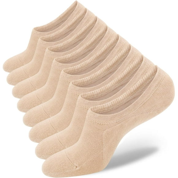 Womens No Show Socks 4-8 Pairs Ondo Low Cut Non-Slip Socks Invisible Cotton Liner Socks