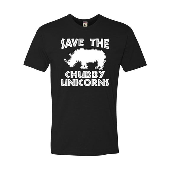 Adult Save The Chubby Unicorns Funny Rhino Deluxe T-Shirt