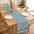 thumbnail image 3 of Table Runner 72 Inches Long for Kitchen Dining, Blue Flowers Dresser Scarf Farmhouse, Dining Table Decorations for Wedding/Parties, Farmhouse Country Abstract Floral Patterned 18 x 72 In, 3 of 8