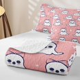 thumbnail image 4 of Erosebridal Cute Bow Ghost Twin Quilt Set, Kawaii Stars Twin Coverlet Set for Girls, Pastel Pink, 2-Piece 1 Bedspread and 1 Pillowcase, 4 of 7