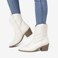 thumbnail image 5 of DREAM PAIRS Women's Cowboy Boots, Pointed Toe Chunky Heel Cowgirl Boots, Zipper Pull-On Stitched Western Boots Ankle Boots for Ladies, 5 of 5