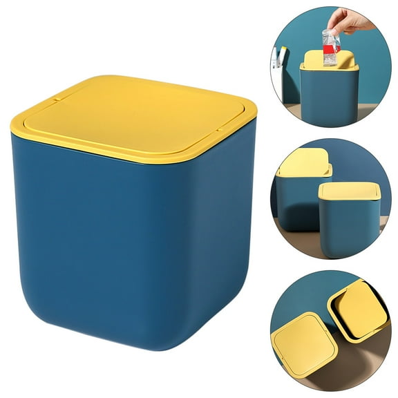 FRCOLOR  Garbage Container Recycling Mini Trash Can Tiny Small with Lid Office