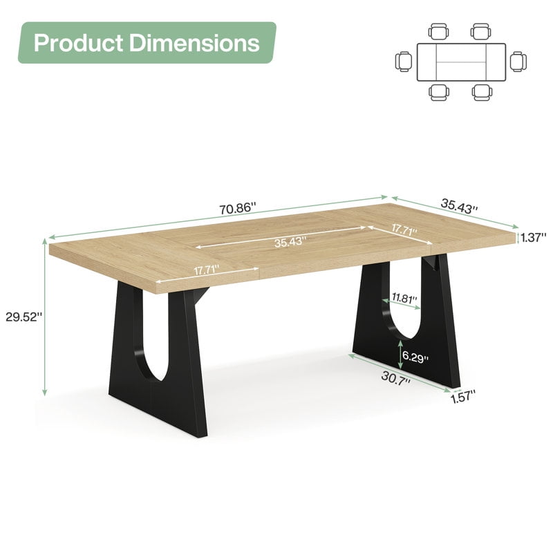 Tribesigns Modern Executive Desk, 70.9-Inch Large Computer Office Desk for Home Office, Brown