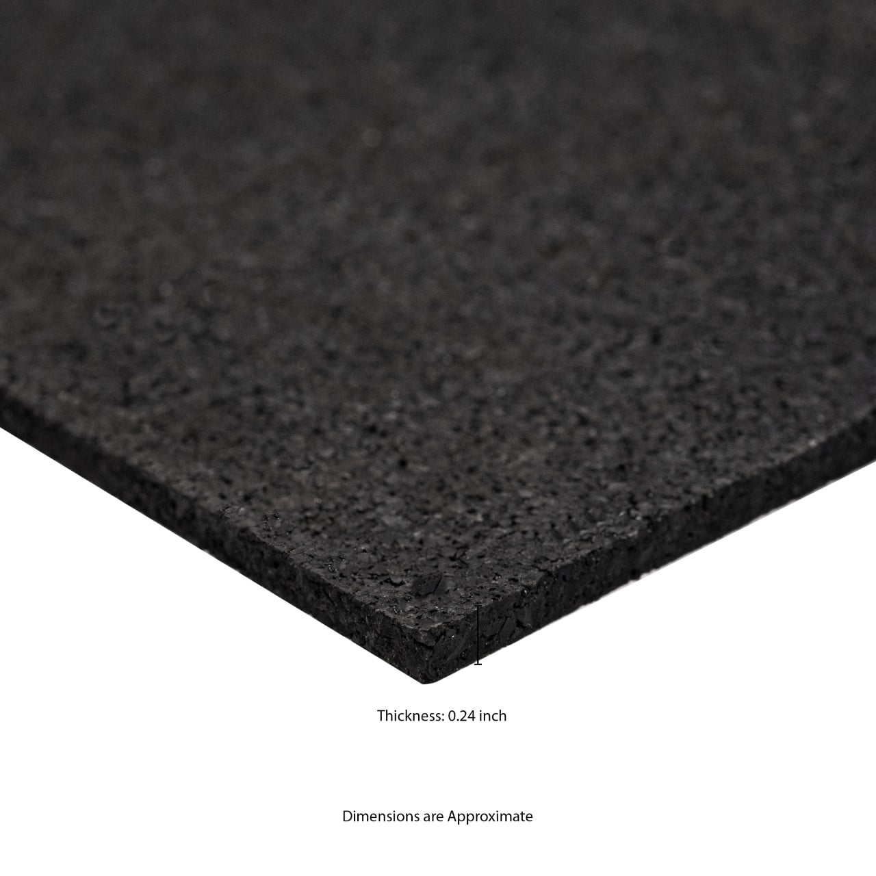 Aldhurst Black Rubber Utility Mat 36"x48" (0.24-inch Thickness 12 Sq ft) for Home, Garage, Gym Floor