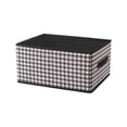 thumbnail image 1 of Organizador de ropa con asa, caja de almacenamiento de tela con marco de acero, estantes apilables, cestas de almacenamiento plegables para organizar ropa y juguetes., 1 of 7