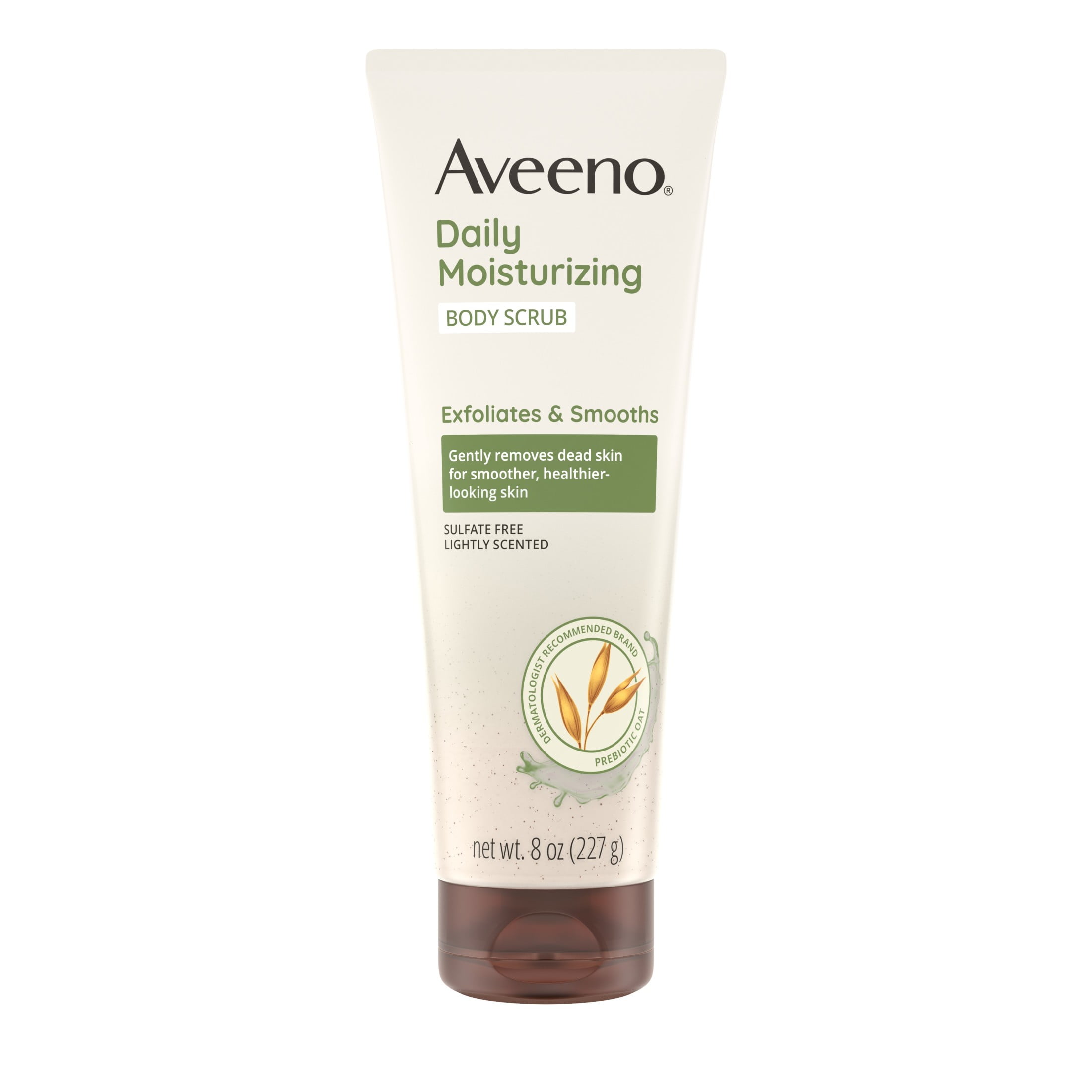 Aveeno Stress Relief Gentle Oat Exfoliating Bath and Body Scrub Soap-Free, 8 fl oz