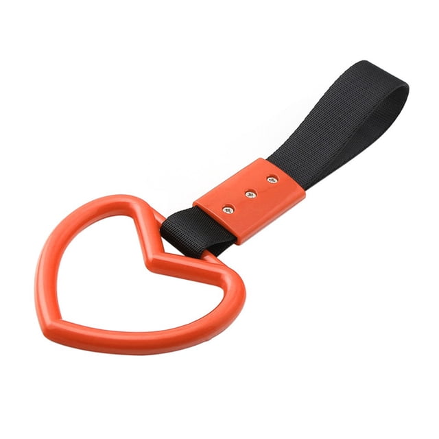 SPRING Heart shaped Car Electrostatic Strap Decorative Hanging Ring Rear Bumper Ring black+orange