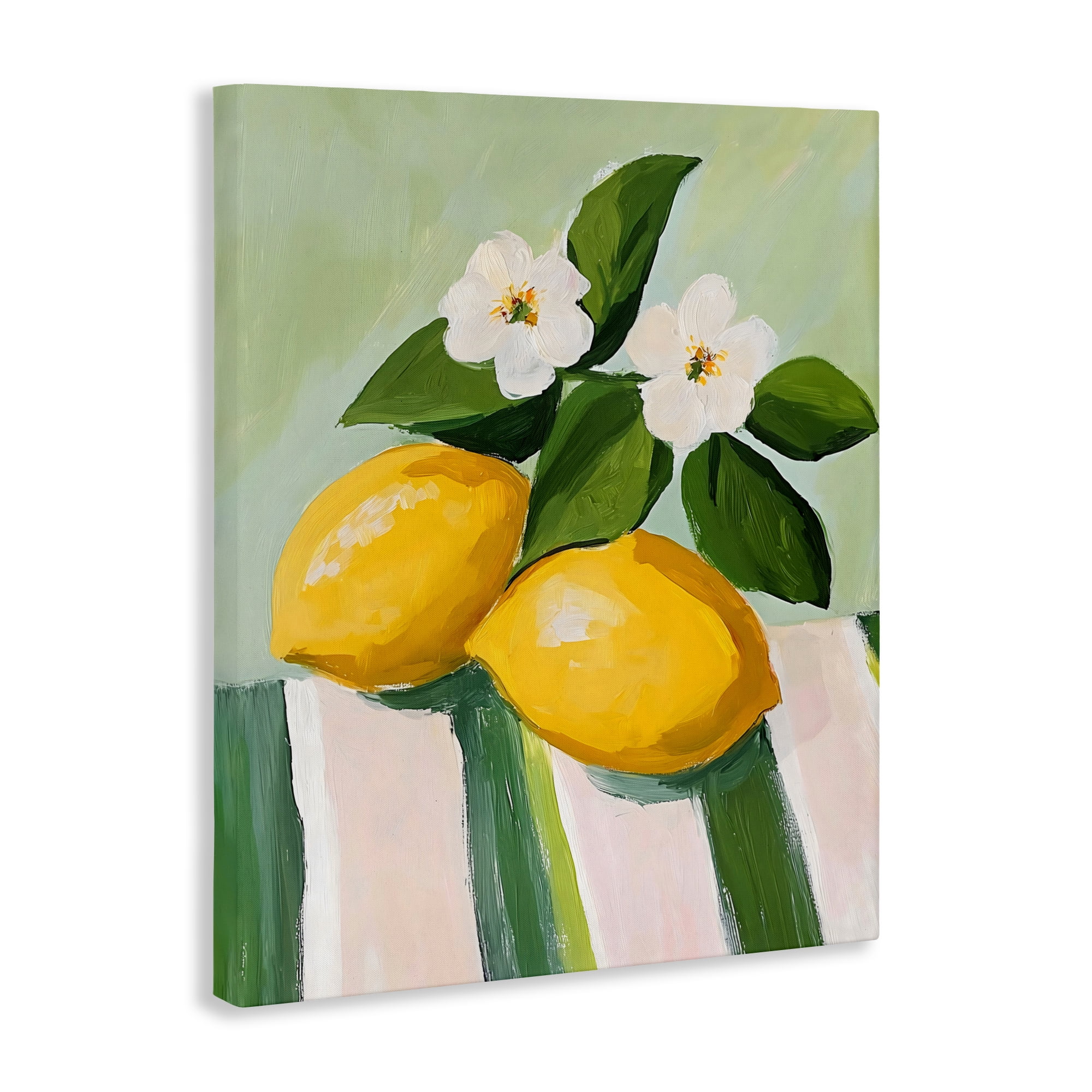 Stupell Industries Lemons And Daisies on Tablecloth Canvas Wall Art, design by The Prints Vibe