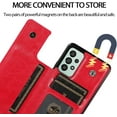 thumbnail image 4 of Basic Case for Samsung Galaxy A73 with Card Holder & Kickstand, Minimalist Luxury PU Leather Magnetic Closure Protective Wallet Case Cover for Samsung Galaxy A73 Gules-SK, 4 of 14