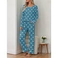 thumbnail image 2 of Ekouaer Womens Pajama Sets 2 piece Lounge Sets for Women V-neck Long Sleeve Top and Elastic Waist Pants with Pockets, 2 of 6