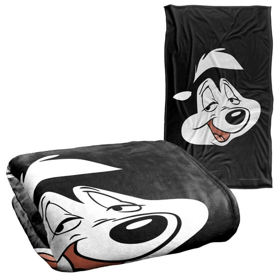 Looney Tunes Blanket, 36"x58", Pepe Face Silky Touch Super Soft Throw