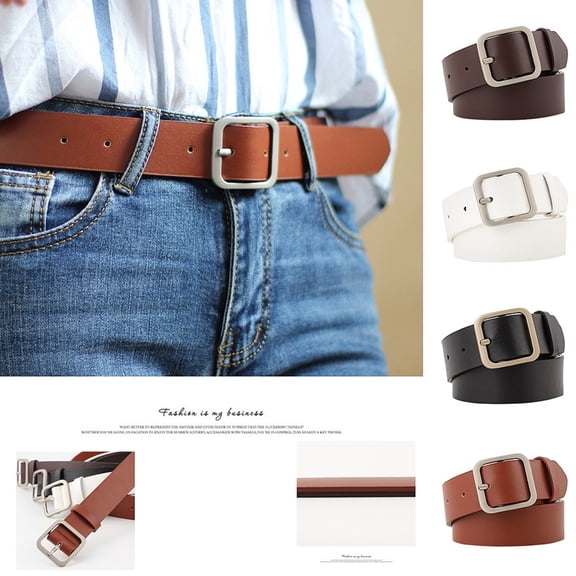 Only Moment White Belts for Women Pu for Jeans Pants Dresses, Ladies Belt One Size