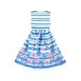 thumbnail image 2 of Girls Dress Blue Floral Striped Summer Sundress Sleeveless Casual 7-8 Years, 2 of 7