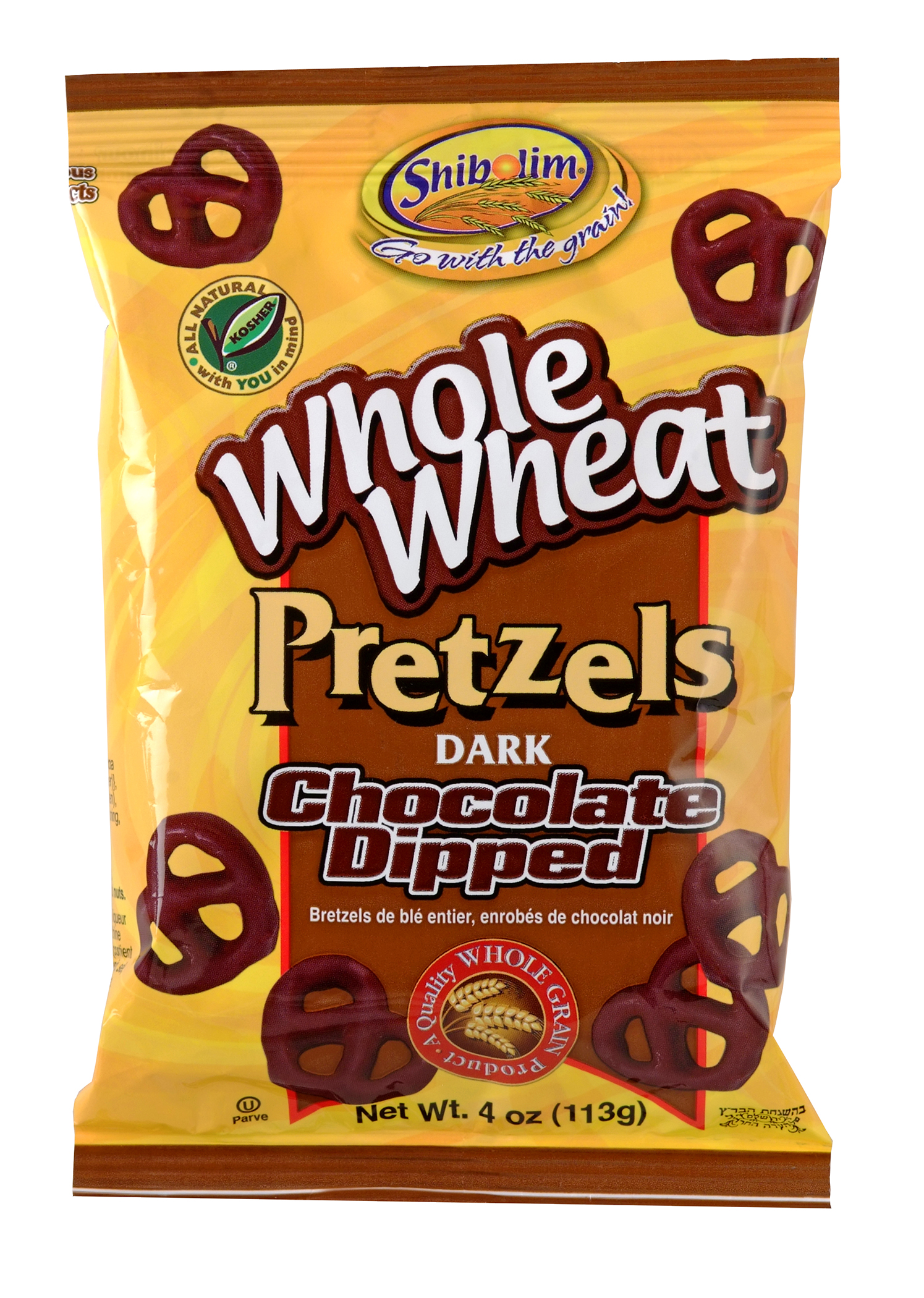 Shibolim Whole Wheat Dark Chocolate Covered Pretzels