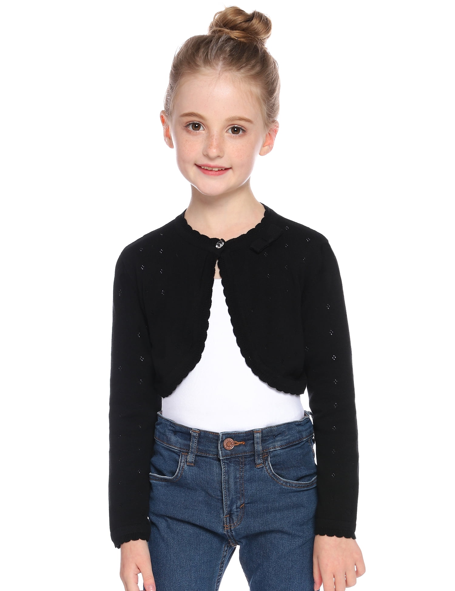 Girls black cheap bolero cardigan