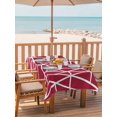 thumbnail image 2 of Outdoor Tablecloth with Umbrella Hole for Patio/Picnic/Party/Camping, Red Geometric Waterproof Table Cloth Rectangle Table Cover Washable, Abstract Stripes Modern Minimalist (52"x 70"), 2 of 8