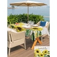 thumbnail image 4 of Outdoor Tablecloth with Umbrella Hole and Zipper, Sunflowers Rectangle Table Cloth 60x84 Inch Waterproof Tablecloth, Country Spring Botanical Flowers Bee Wooden Picnic Table Cover for Patio Camping, 4 of 7