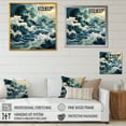 thumbnail image 4 of Designart "Abstract Azure And Snow Sea Tempest I" Coastal Floater Framed Wall Decor, 4 of 5