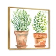thumbnail image 3 of Designart 'Two Green House Plants In Orange Cly Pots' Traditional Framed Canvas Wall Art Print, 3 of 5