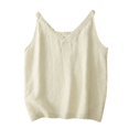 thumbnail image 3 of Womens Summer Tops Solid Color V Neck Lace Patchwork Elegant And Versatile Basic Yellow Plus Size Tank Tops for Women, 3 of 7