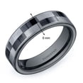 thumbnail image 2 of Black and Silver Checkerboard 6mm Mens Tungsten Band Size 8, 2 of 3