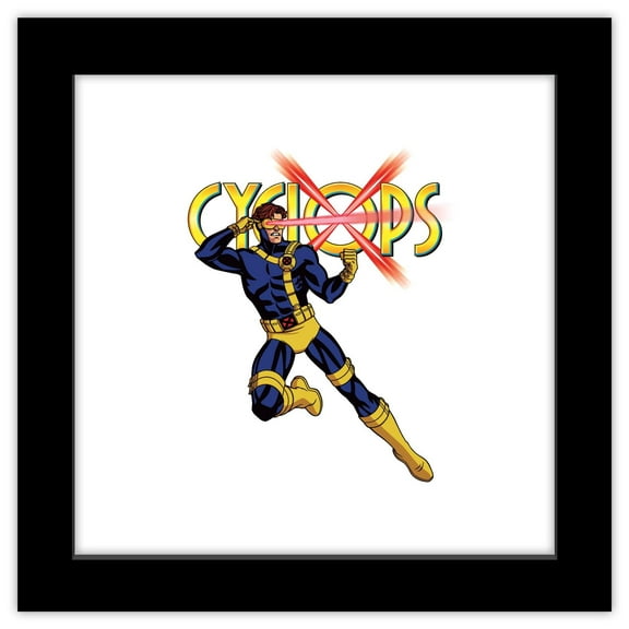 Gallery Pops Marvel X-Men '97 - Cyclops Badge Wall Art, Black Framed Version, 12" x 12"
