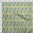 thumbnail image 4 of oneOone Rayon Medium Yellow Fabric Asian Paisley With Floral Dress Material Fabric Print Fabric By The Yard 56 Inch Wide, 4 of 4