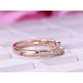 thumbnail image 3 of 0.25 Carat Moissanite bridal Half Eternity Wedding Band 6mm Open gap wedding Band Round cut in Silver with 18k Rose Gold Plating, 3 of 7