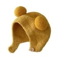 thumbnail image 5 of Joernso Cute Winter Warm Kids Girl Boys Baby Hat Fleece Hat with Ball Decor Patchwork Color Ear Hat Soft Newborn Bonnet Hat, 5 of 8