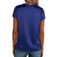 thumbnail image 4 of AUNVITO Women's T-Shirt Round Neck Short Sleeve Casual and Comfortable Soft Breathable Top, 4 of 7