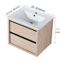 thumbnail image 2 of 24-inch Wall - Mounted Bathroom Vanity / White Ceramic Basin, Pre - assembled Base / Bathroom Use - Time - saving Installation, 2 of 6