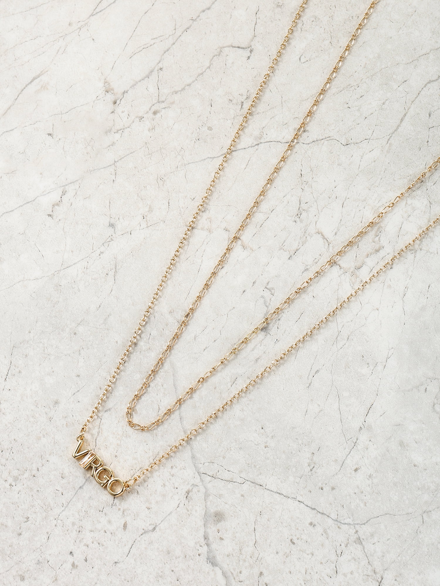 Time and Tru Goldtone Zodiac Necklace Set, 2 Pieces, Virgo