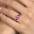 thumbnail image 4 of Gem Stone King 18K Rose Gold Plated Silver Ring Pink Moissanite and Created Ruby (3.32 Cttw), 4 of 6