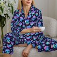 thumbnail image 5 of KLL Skull flower funny Print Women's Long Sleeve Pajamas with Pants Sleepwear Loungewear 2 Set-X-Large, 5 of 7