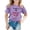 Purple, variant on Girls Carnival Print Short Sleeve T-Shirt Colorful Festival Graphic Tee for Kids Comfortable Round Neck Top
