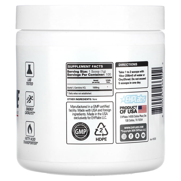 ehp labs acetyl l carnitine review Amazon.com: EHP Labs Acetyl L Carnitine Powder - Supports Natural Energy  Production, Assists in Healthy Brain Function, Supports Heart Health,  Vegan, Gluten Free, Non GMO main image 1