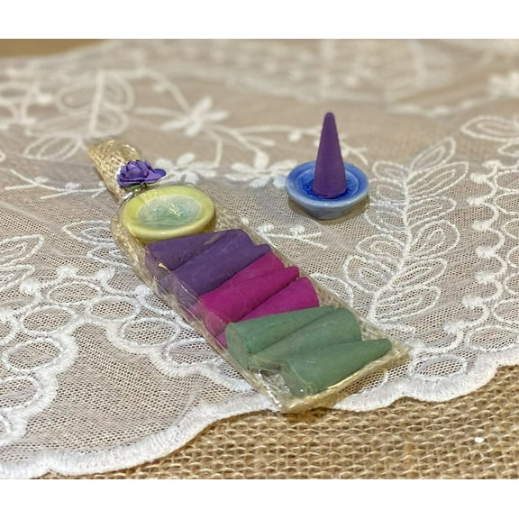 Incense Cone & Holder Oriental Party Favors (12 set)